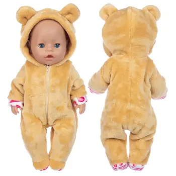 Желтый Теплый костюм + обувь, одежда для куклы, размер 17 дюймов 43 см, одежда для новорожденных кукол Изображение