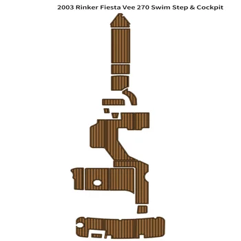2003 Rinker Fiesta Vee 270 Платформа для плавания Коврик для кокпита Лодка EVA Коврик для пола из тикового дерева Изображение