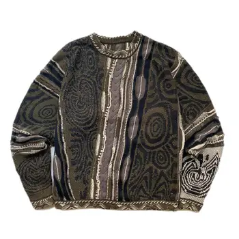 Kapital Vintage Non Hirata Hiroshi Япония Древняя Тяжелая Промышленность Утолщенный Пуловер с Круглым вырезом Вязаный Японский Свитер для Мужчин Изображение