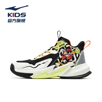 Детская обувь Hongxing Erke Детская баскетбольная обувь 2023 Весенняя новая спортивная обувь для мальчиков средней школы Изображение