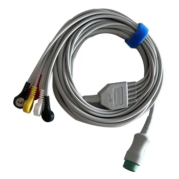 12-контактный ЭКГ-кабель Оригинальный ЭКГ-кабель Mindray 12-контактный с 5 выводами IEC SNAP 040-000963-00 EA6252B Изображение