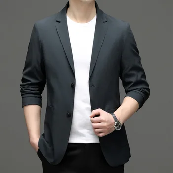 6221-2023 Мужской костюм, весенний новый деловой профессиональный мужской костюм, куртка, повседневная корейская версия костюма Изображение