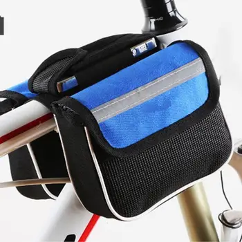 Велосипедные сумки, сумка для велосипедной рамы, непромокаемая сумка для горного Велосипеда, двусторонняя сумка для велосипедного телефона, седельная сумка Изображение