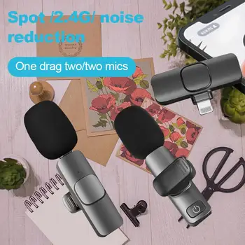 Идеальный беспроводной петличный микрофон с двухканальным приемником для кристально чистого звука и захватывающей реверберации Изображение