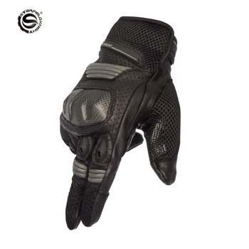 Перчатки для езды на мотоцикле SFK, Кожаные перчатки с сенсорным экраном на весь палец, Защитные аксессуары для гонок на мотоцикле и мотокроссе Изображение