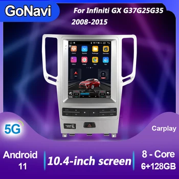 GoNavi Tesla Стиль Вертикальный Экран Android Для Infiniti GX G37 G25 G35 FX35 QX70 Автомобильный Мультимедийный Плеер Радио Авто Стерео CarPlay Изображение